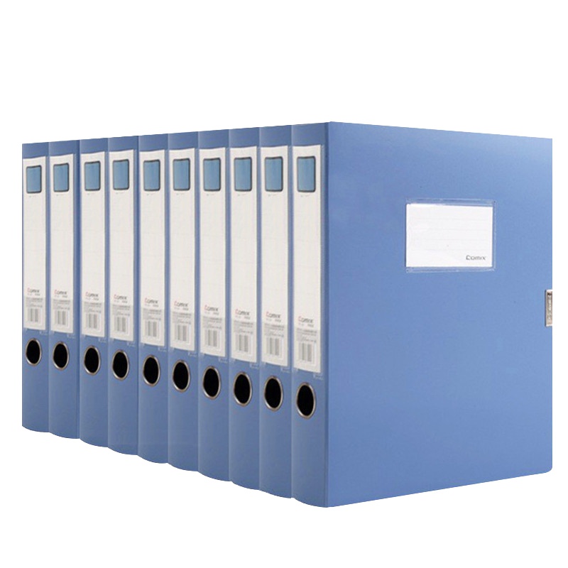 齐心(comix)HC-35蓝色档案盒6册 厚3.5cm 加厚型粘扣塑料档案盒 文件盒 资料收纳盒 办公用品