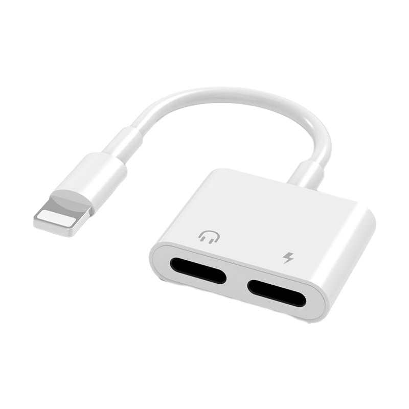 适用于7耳机转接头iphone11p/xr充电听歌转接线8p/转换器线|两扁一圆(不支持声卡PD快充)
