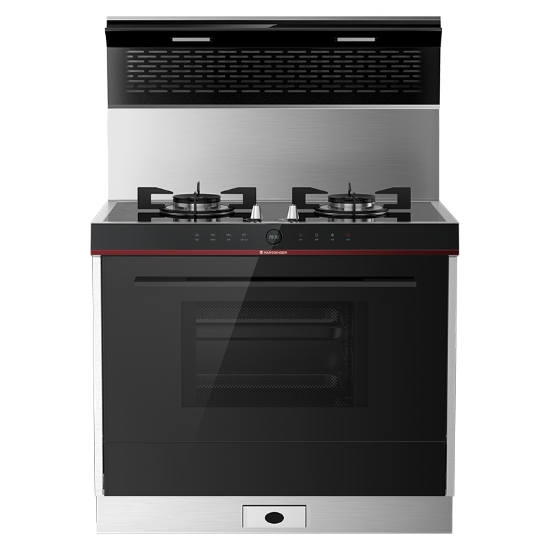 火星人(marssenger)X5BC02(玻璃台面) 集成灶蒸烤一体机 曲面拢烟抽油烟机燃气灶 蒸烤一体 天然气