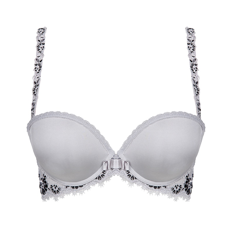 古今1/2性感蕾丝上薄下厚杯上托舒适聚拢文胸罩内衣女 0D998