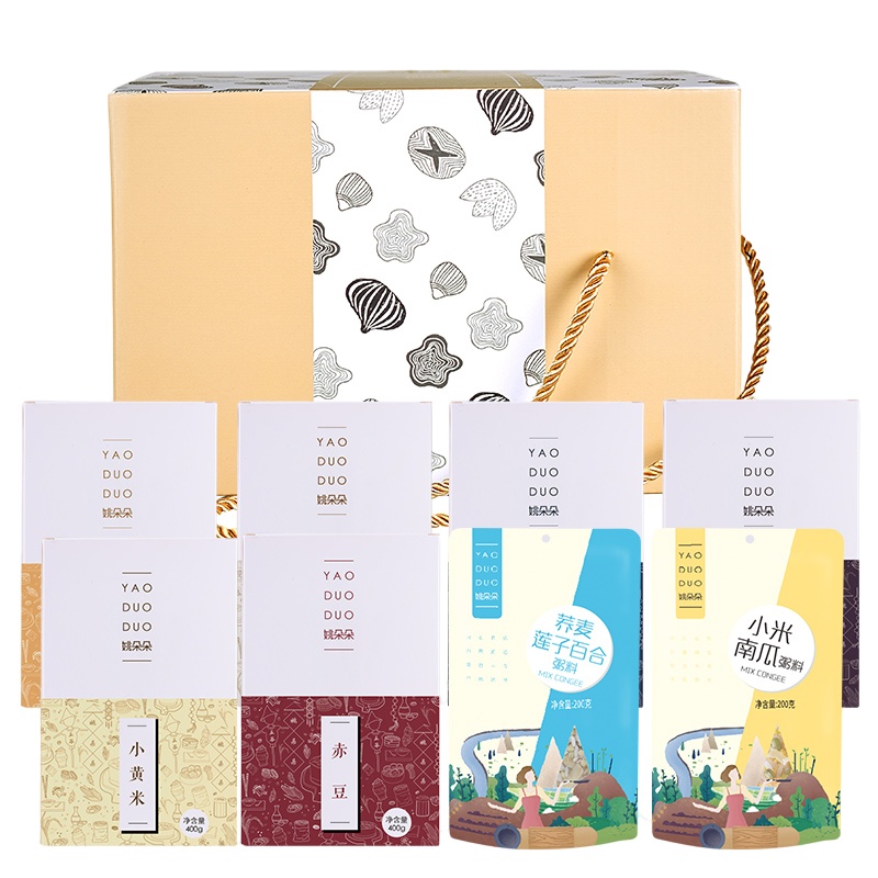 姚朵朵五谷杂粮粥料礼盒2800g 粥料粗粮礼盒 荞麦莲子百合 小米南瓜粥