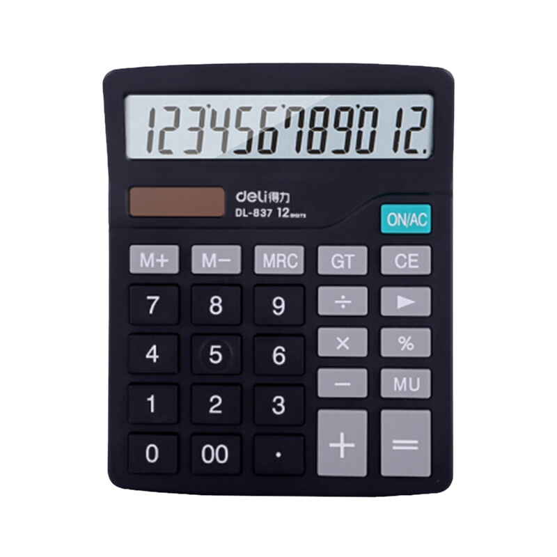 得力 837ES 双电源桌面办公计算器 12位大屏幕桌面计算机 办公用品