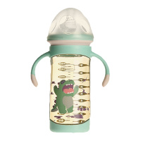 babycare婴儿奶瓶新生儿宽口径ppsu宝宝吸管奶瓶防胀气防摔 带手柄260ml 绿色