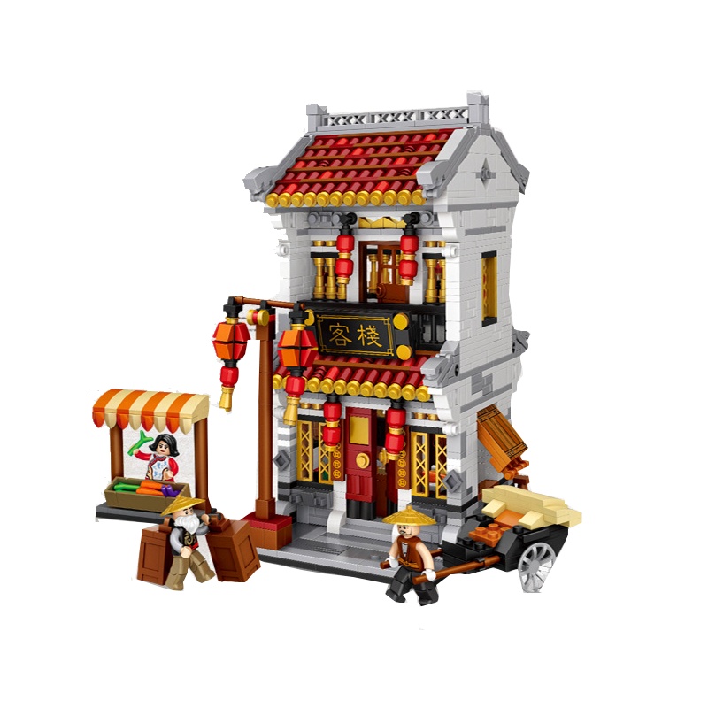 loz小颗粒积木 大套中华街景客栈迷你益智拼装玩具1025