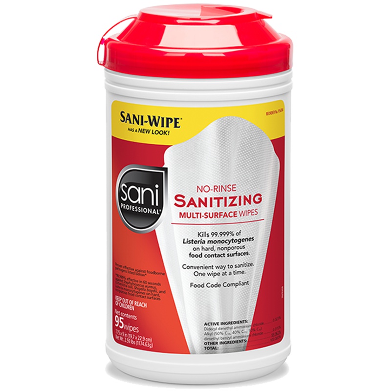 PDI 美国原装进口Sani卫生湿巾纸消毒杀菌湿纸巾抽取式除菌湿巾清洁卫生桶装湿巾95片