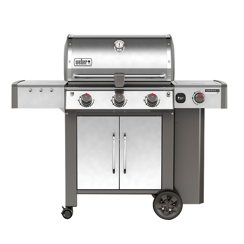 weber烤炉 Genesis S340豪华款庭院式燃气焖烤炉 -三灶黑色 （不锈钢）