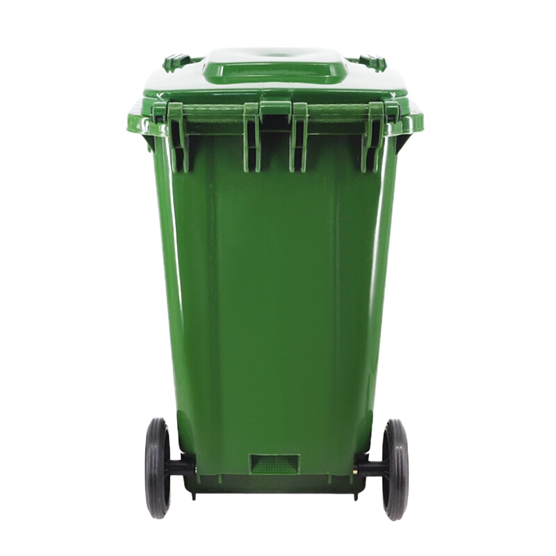 英飞力LJT2207 军绿色120L加厚户外桶 大号物业环卫垃圾桶