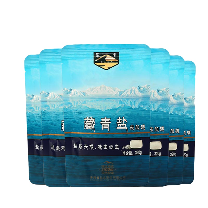 茶卡藏青盐4包*320g未加碘不加抗结剂茶卡湖盐自然结晶无任何添加自营食用盐湖盐