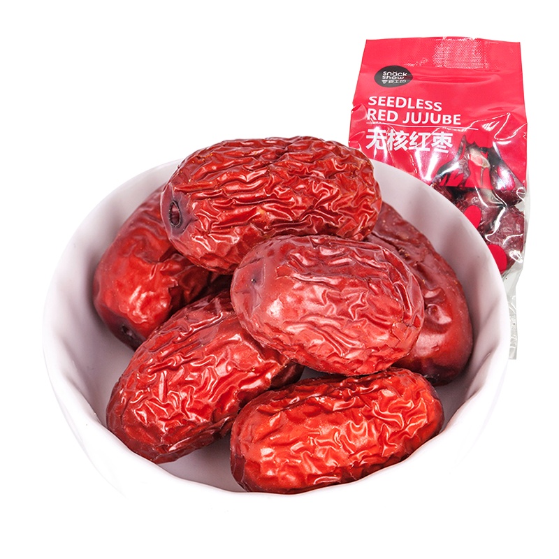 零食工坊(snack show)无核红枣100g 原味坚果休闲零食新疆枣子袋装