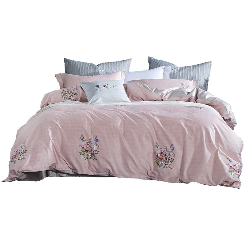 梦洁家纺媒介美颂 60支长绒棉四件套全棉纯棉床品恋爱馨香梦洁套件