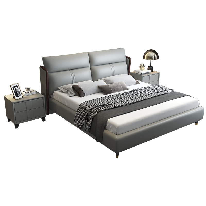 掌上明珠 真皮床北欧皮床主卧双人床意式现代简约软床婚床1.8米卧室家具RC-1902
