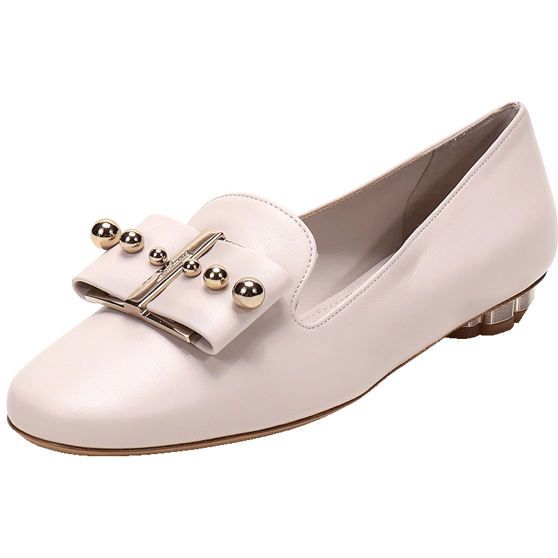 Salvatore Ferragamo 菲拉格慕 女士皮革花卉造型鞋跟船鞋 0709127