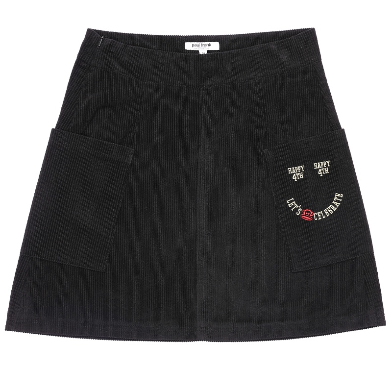 大嘴猴夏季新款牛仔半身裙女装黑色高腰包臀裙潮 S 黑色