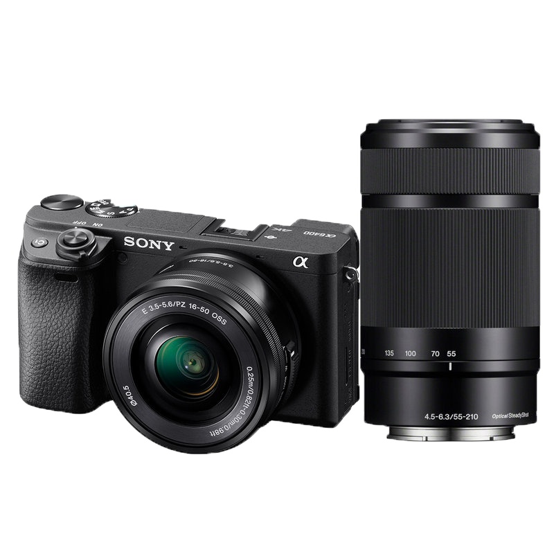 索尼(SONY) A6400(16-50+55-210)双镜头微单相机 黑色 ( ILCE-6400L/A6400L)
