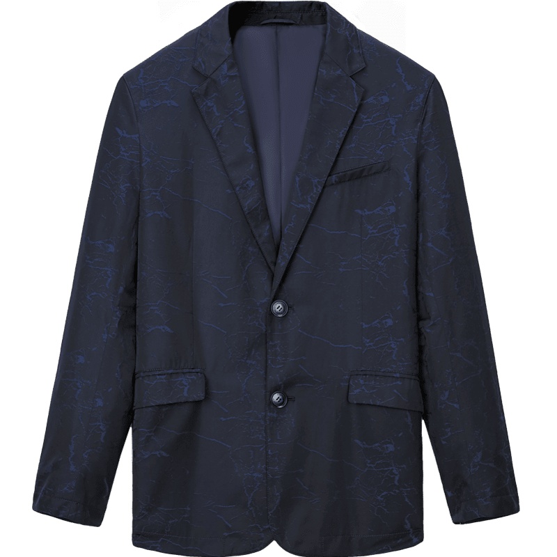 海一家2019秋季两粒单排扣时尚潮流个性提花休闲单西男