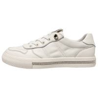 马克华菲真皮小白鞋女2020春季新款时尚镶钻基础百搭平底板鞋潮鞋