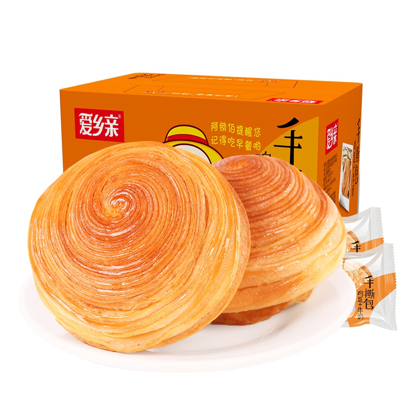 爱乡亲 糕点 面包 手撕面包800g(新老包装交替发货)
