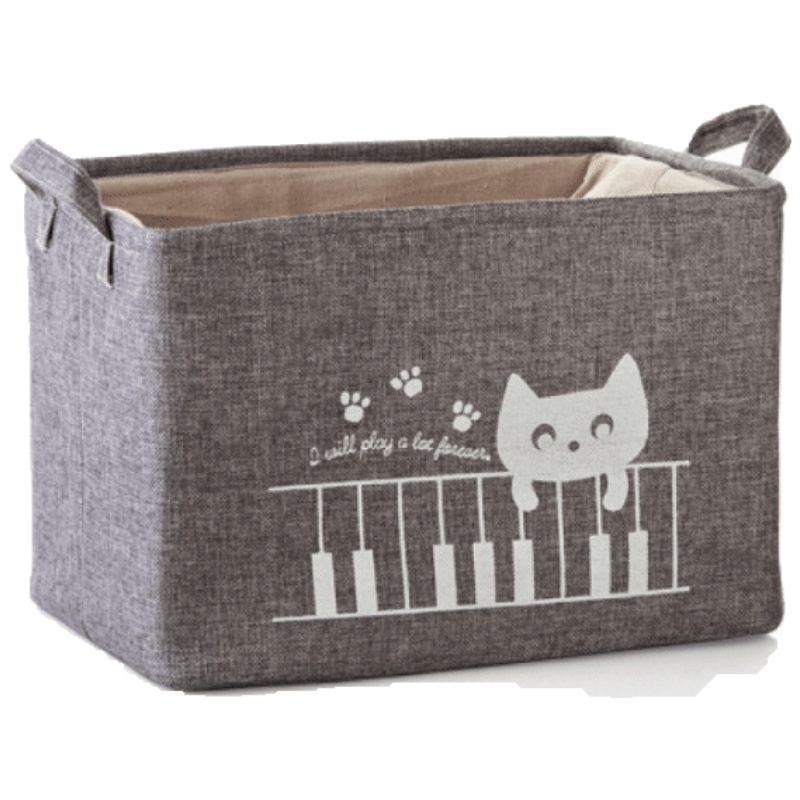 家柏饰(CORATED)棉麻布艺收纳篮收纳框衣物玩具收纳盒长方形杂物零食收纳筐整理篮