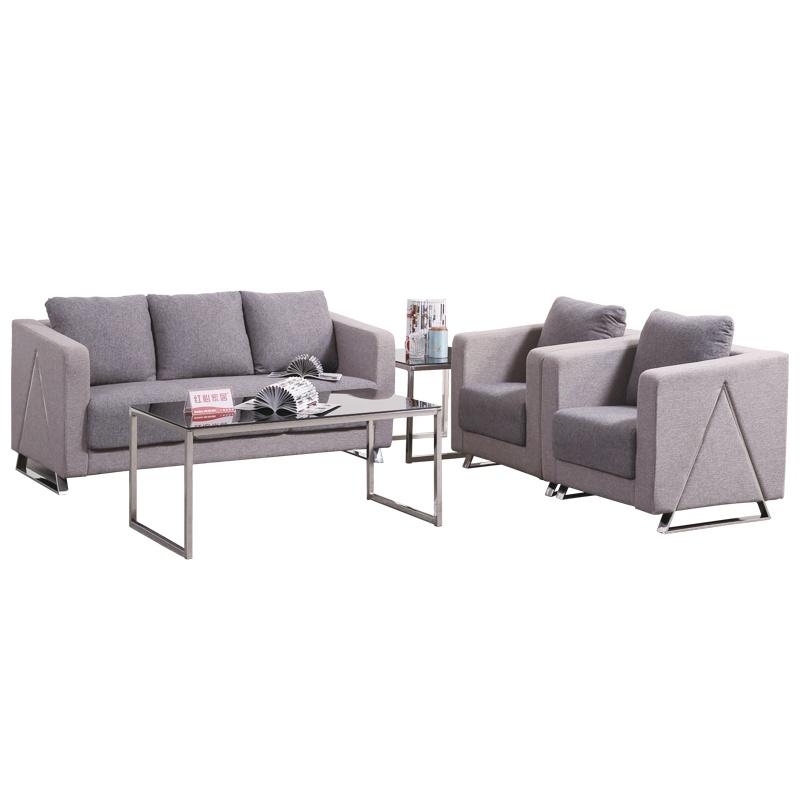 [红心家居]沙发茶几组合套装简约现代三人位休闲布艺沙发