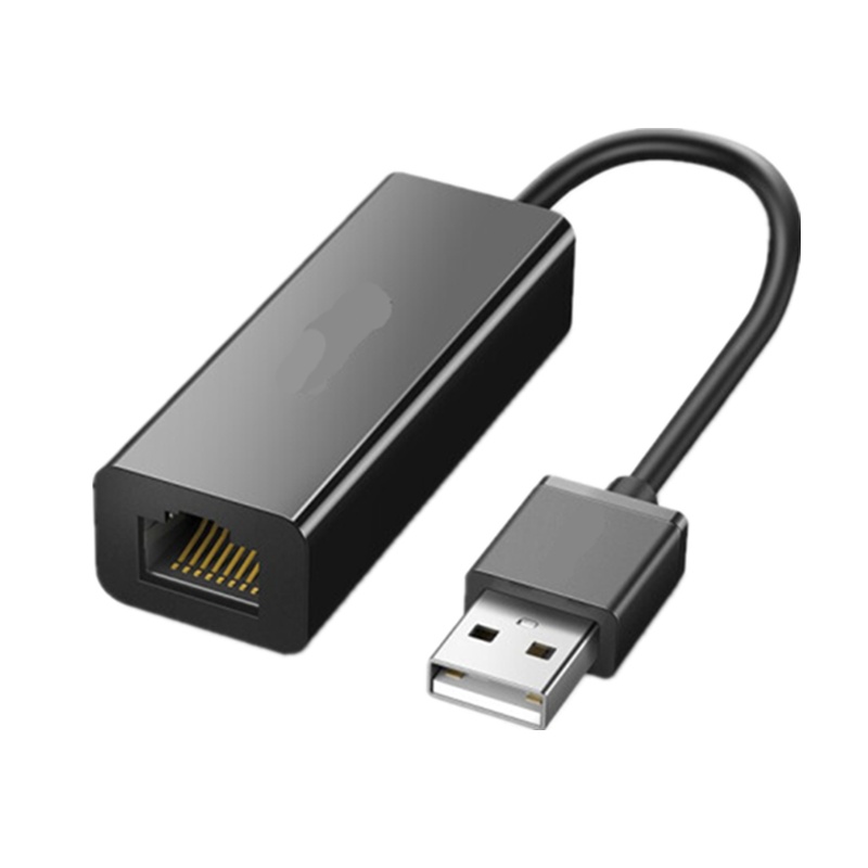 百兆有线 USB转RJ45网线接口 适用苹果Mac小米盒子笔记本电脑台式机外置以太网口转换器 黑色-小巧款