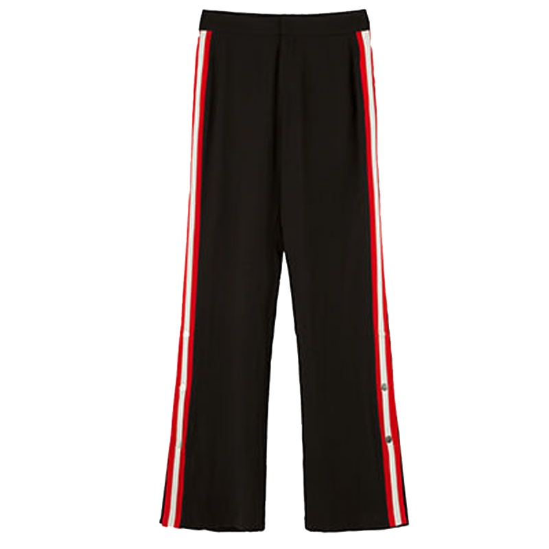 拉夏贝尔春季新款韩版运动高腰宽松学生休闲直筒阔腿裤女1T000707