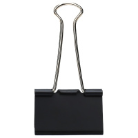 得力 8566-6#黑色长尾票夹15mm筒装(黑)(60只/筒)