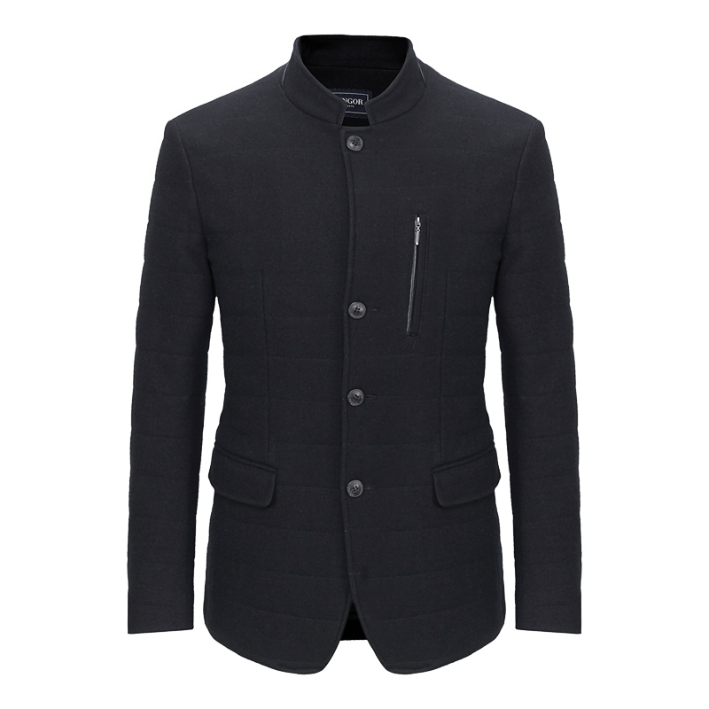 Youngor/雅戈尔2016年秋冬含羊毛商务休闲黑色外套单西服4711