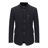 Youngor/雅戈尔2016年秋冬含羊毛商务休闲黑色外套单西服4711