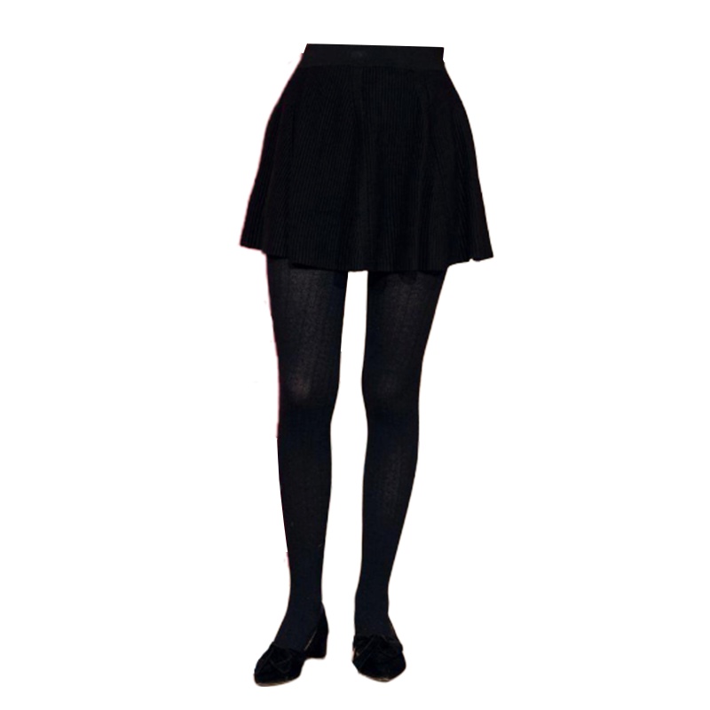 上新拉夏贝尔Puella秋冬新款高腰黑色短裙a字针织百褶裙女20012365