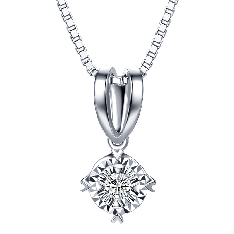 钻石世家 漂亮的李慧珍同款吊坠 18K金显钻钻石女吊坠克拉效果