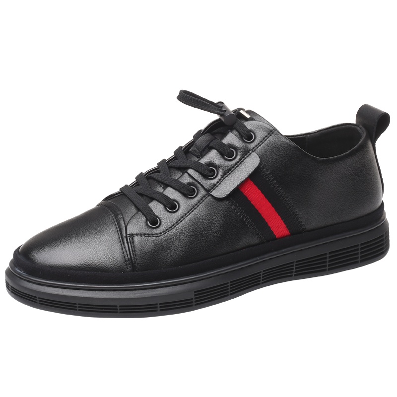 路易克思男鞋新款韩版潮流透气鞋子男士百搭软底英伦皮面休闲板鞋32705