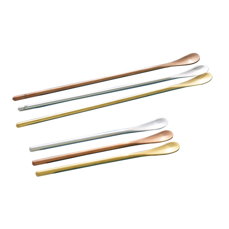 日式304不锈钢柳叶长柄勺搅拌棒咖啡小勺子居家厨房创意用品百货