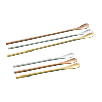 日式304不锈钢柳叶长柄勺搅拌棒咖啡小勺子居家厨房创意用品百货