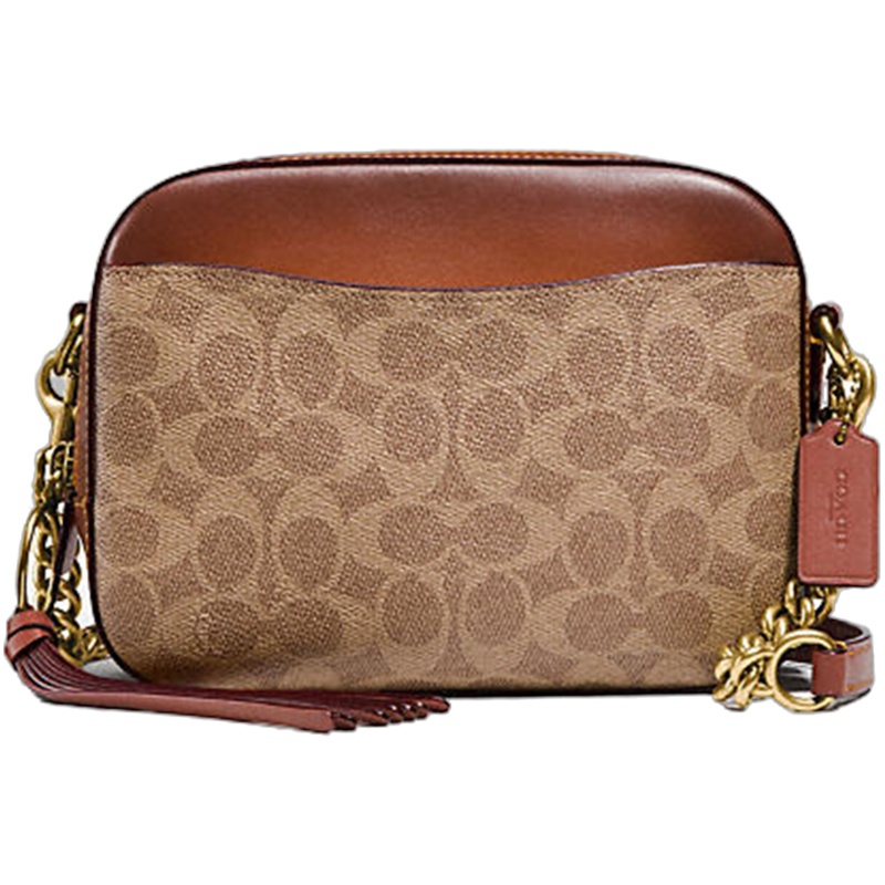 [直营]蔻驰(COACH)经典老花涂层帆布相机包 女包 单肩包斜挎包