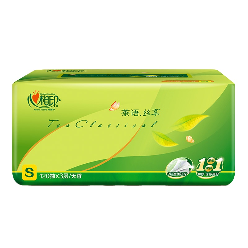 心相印茶语丝享系列三层塑装纸面巾120抽*20包