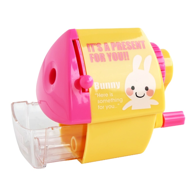 得力(deli)0644迷你型小屋削笔机(蓝色 红色) 可爱卡通削笔器大口径粗孔彩铅美术学生专用 全自动削笔机2只装