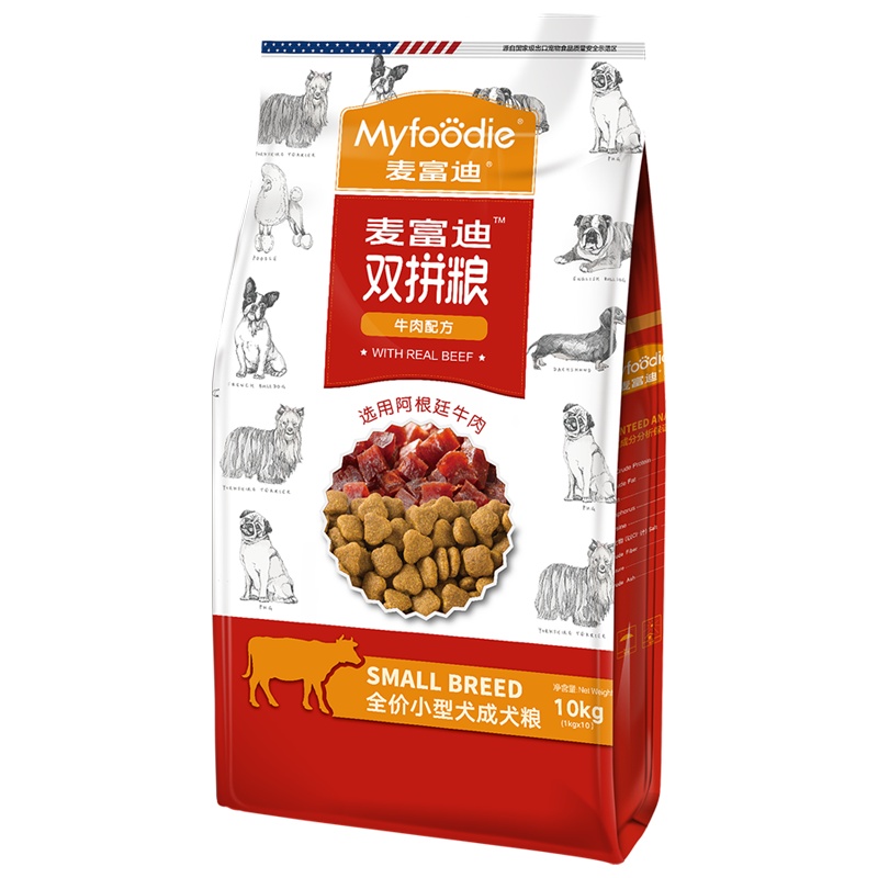 麦富迪牛肉双拼粮10kg小型犬通用成犬粮泰迪牛肉味狗粮20斤天然狗粮向往的生活同款狗粮