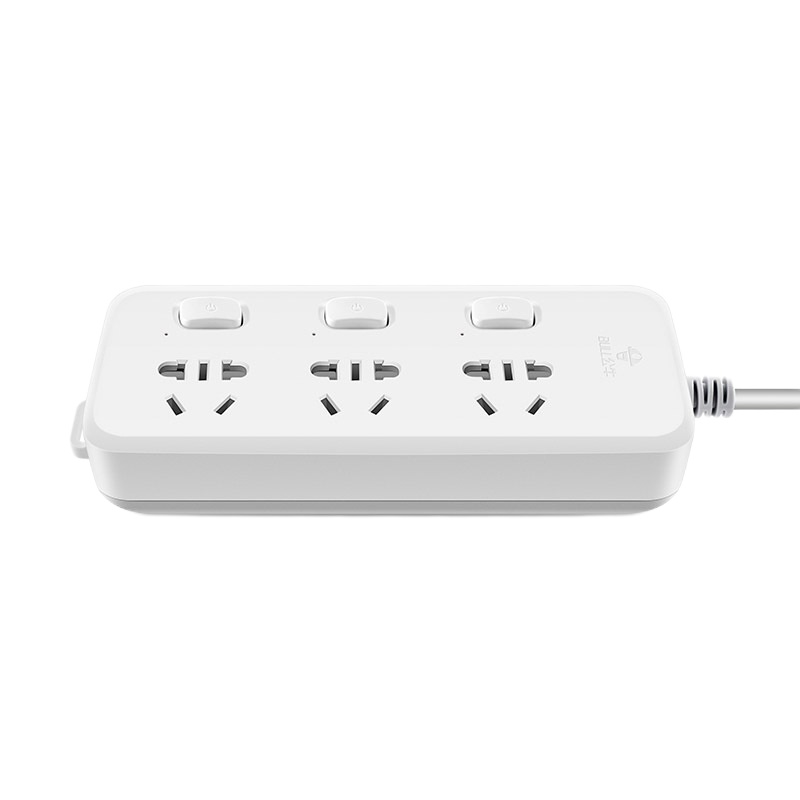 公牛(BULL)新国标GN-B5033 三位分控开关带儿童保护门插座/排插/接线板/拖线板/插排 白色