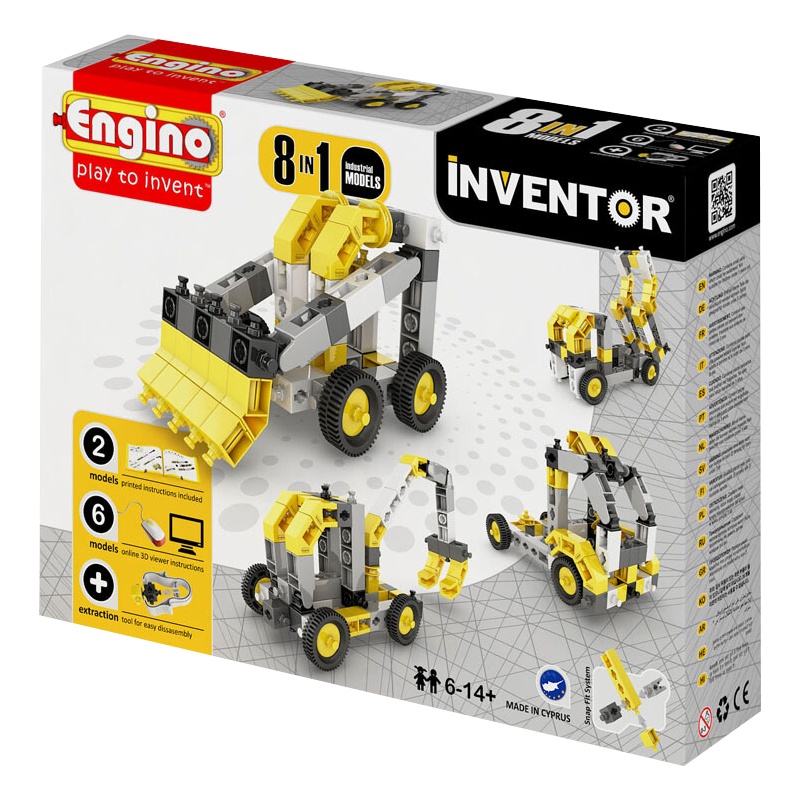 engino英吉诺欧洲原装进口儿童益智玩具8合1拼装积木模型男孩女孩礼物 工程车拼装模型
