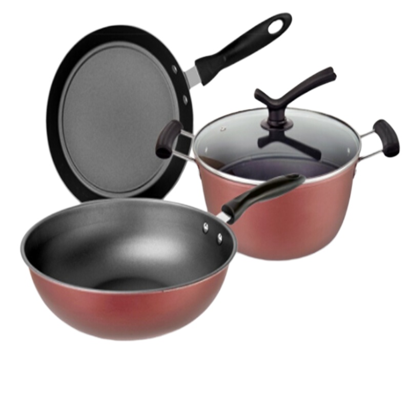 中国红锅具三件套