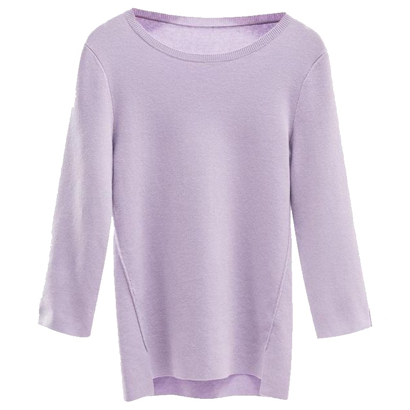 拉夏贝尔时尚针织衫女修身上衣百搭套头长袖打底衫毛衣潮10018692