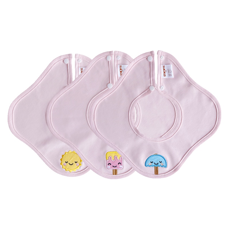 思萌SMOOMS婴儿360度旋转围嘴 宝宝口水巾 防水围嘴