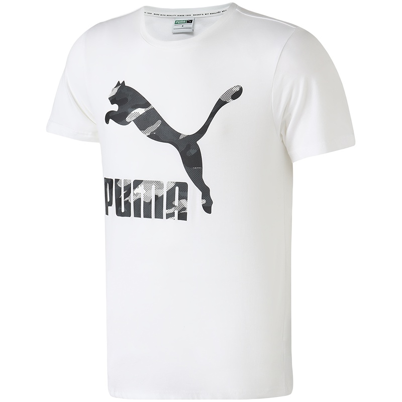 PUMA 彪马男装跑步训练经典LOGO款圆领短袖T恤579405 L 57940562白色