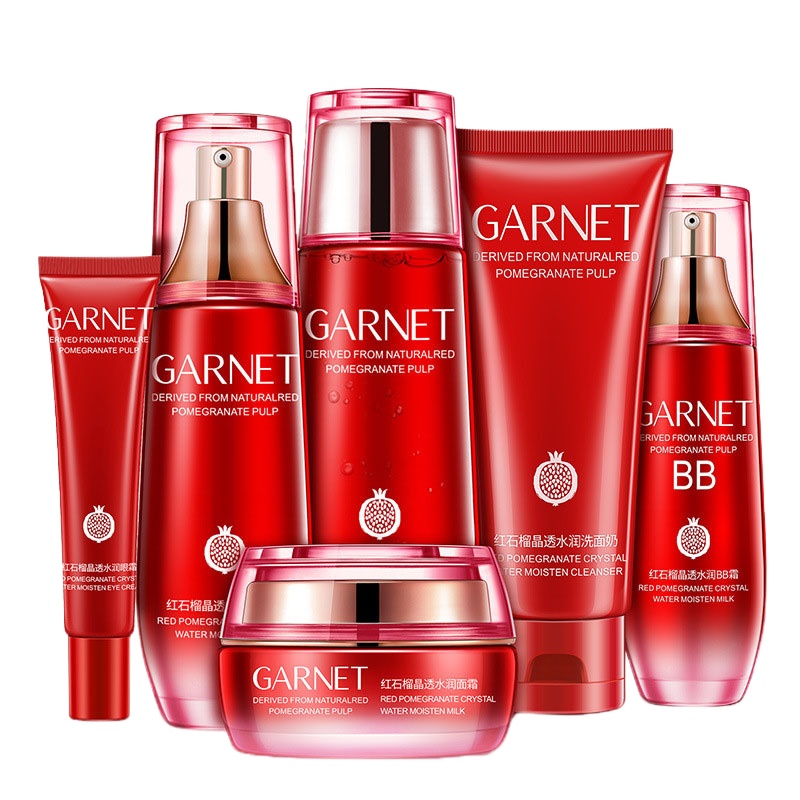 【送10片面膜】一枝春,OneSPring红石榴六件套装护肤品补水保湿水乳全套学生化妆调节水油平衡水乳护肤套装提亮男女