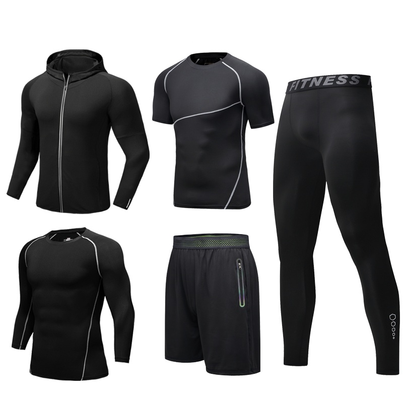 [直营]凯仕达(KAISHIDA)运动紧身衣男上衣跑步健身服套装速干高弹训练裤篮球衣服吸汗