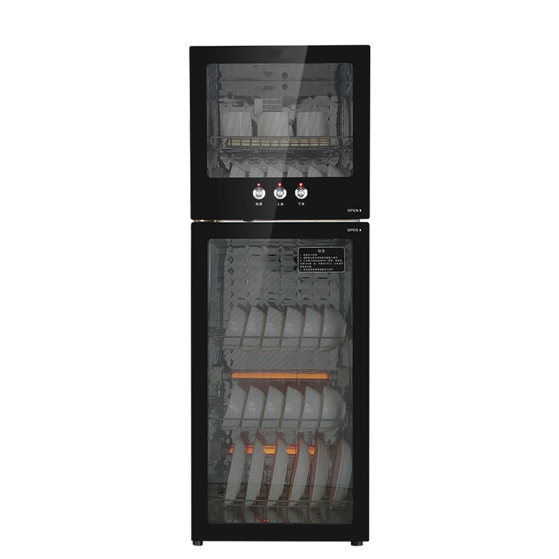 铭首(Minsow) ZTP-168黑 碗筷餐具厨房消毒柜 家用立式消毒柜 上室臭氧杀菌 下室二星级红外线高温消毒杀菌柜