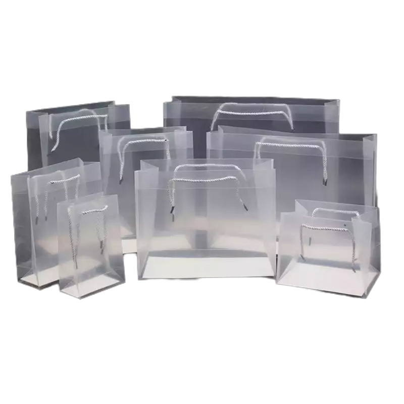 PP透明磨砂礼品手提袋PVC塑料包装袋 PP广告礼品袋定做 横版30x13x25 数量408个