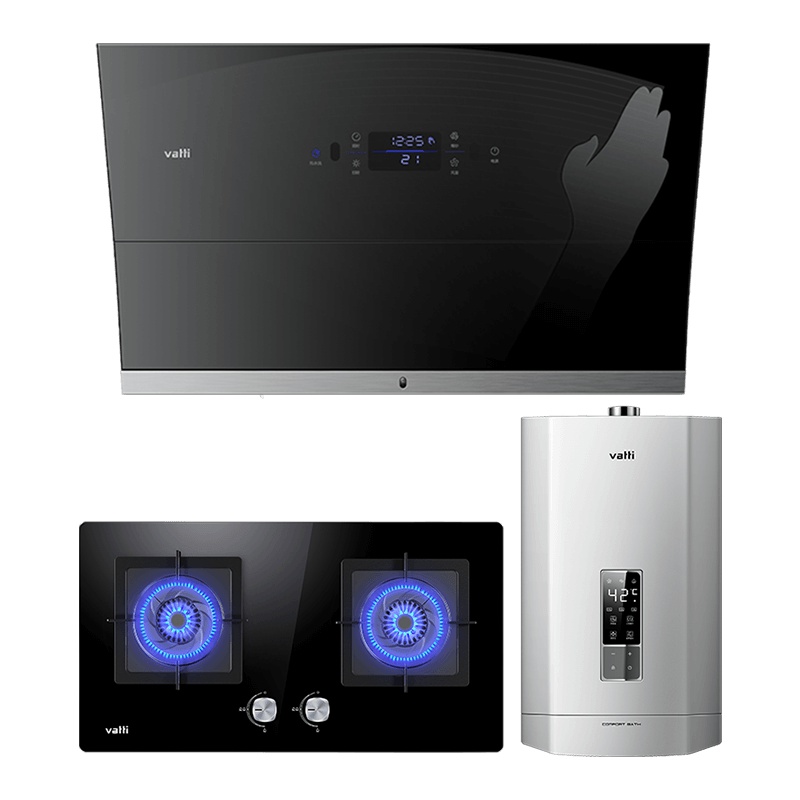 华帝(vatti)i11108+55B+i12052-16侧吸式抽油烟机燃气灶具热水器三件套 21立方挥手即开 天然气