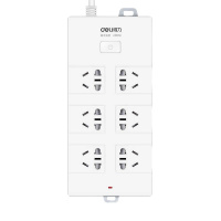 得力18260-02插线板1.8M6孔位1.8米一控一单独开关,(额定功率2500W、额定电流10A\额定电压220V