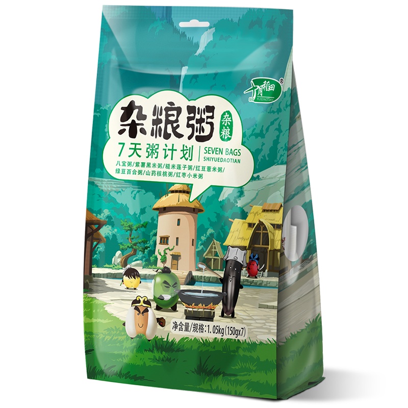 十月稻田 五谷杂粮7天粥计划150g*7袋 早餐粗粮八宝粥组合1.05kg